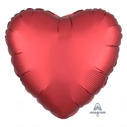 Anagram 18" Satin Luxe™ Red Sangria Heart Balloons