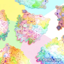 Turtle's Soup Happy Mushroom Psychedelic Vinyl Sticker (Holographic)