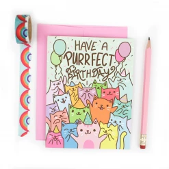 Turtle's Soup Have A Purrfect Birthday Card