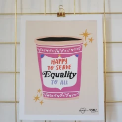 Ash + Chess Equality Coffee Art Print - 8x10 Inches