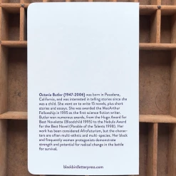 Blackbird Letterpress Notebooks + Notepads Octavia Butler Notebook