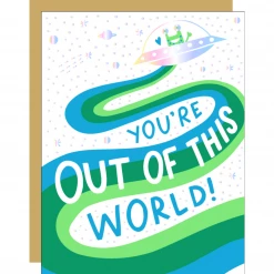 HELLO! LUCKY Greeting Cards Out Of This World - Greeting Card