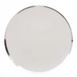 Oh Happy Day Party Shop Silver Paper Plates - Set Of 8