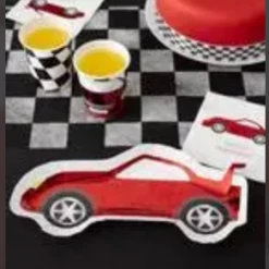 Talking Tables Party Racer Car Shaped Plates - 8 Pack
