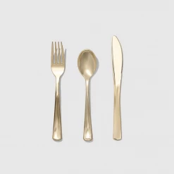 Coterie Party Supplies Metallic Gold Cutlery (30 Count)