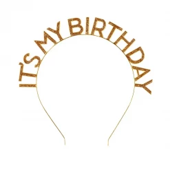 Talking Tables Gift And Favor Supply Luxe Gold'It's My Birthday' Headband