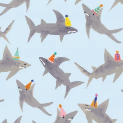 Mr. Boddington's Studio Gift And Favor Supply School Of Sharks Gift Wrap Sheet