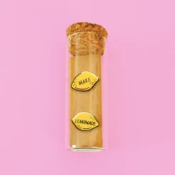 Solbeam Studio Beauty 22k Gold Plated Make Lemonade Enamel Stud Earrings