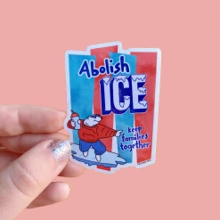 The Peach Fuzz Abolish Ice Sticker Stickers