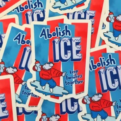 The Peach Fuzz Abolish Ice Sticker Stickers