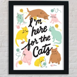 Deals Party Art Community Store 39 5 Eye Studio I'm Here For The Cats Rainbow Art Print Art & Home