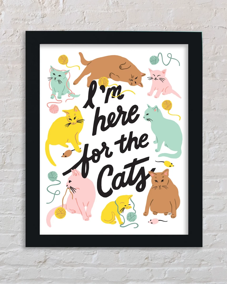 5 Eye Studio I'm Here For The Cats Rainbow Art Print Art & Home 3 5 Eye Studio I'm Here For The Cats Rainbow Art Print Art & Home