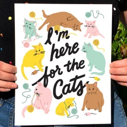 5 Eye Studio I'm Here For The Cats Rainbow Art Print Art & Home