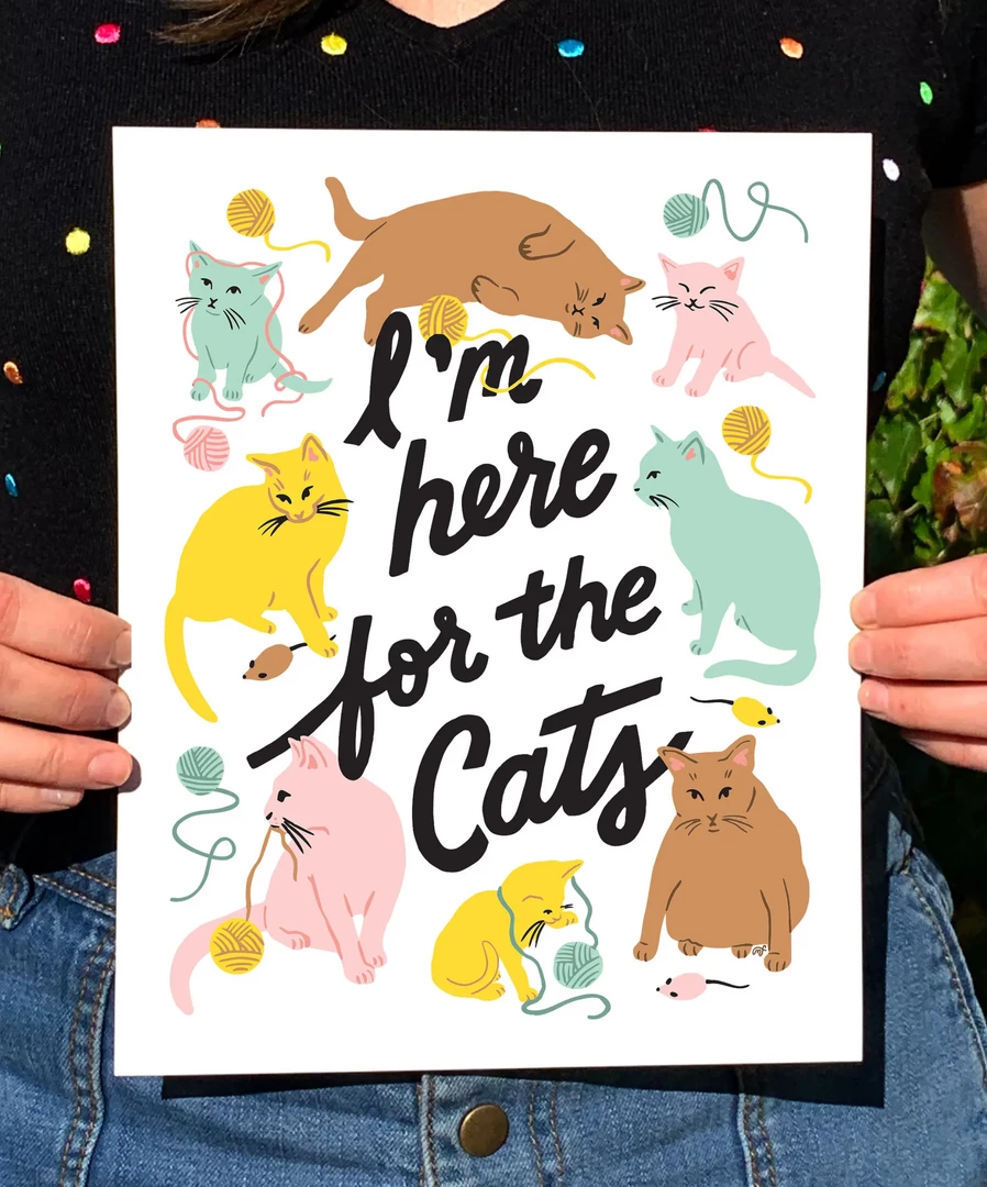 5 Eye Studio I'm Here For The Cats Rainbow Art Print Art & Home 4 5 Eye Studio I'm Here For The Cats Rainbow Art Print Art & Home