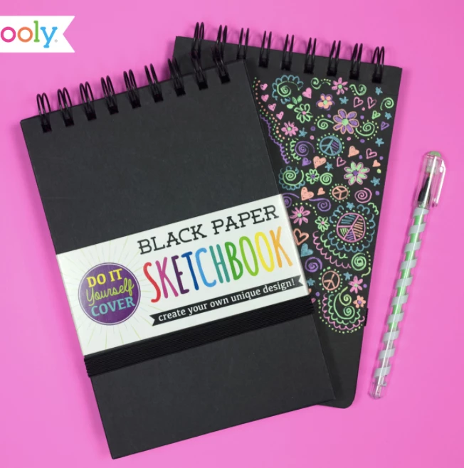 OOLY Notebooks + Notepads 8" X 10.5" D.I.Y. Cover Sketchbook - Black 4 OOLY Notebooks + Notepads 8" X 10.5" D.I.Y. Cover Sketchbook - Black