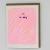 Loteria Press Greeting Cards I'm So Sorry Pink With White Lines Yellow Dots Card
