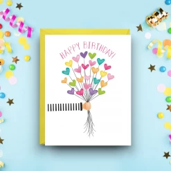 Nicole Marie Paperie Heart Balloons - Birthday Card