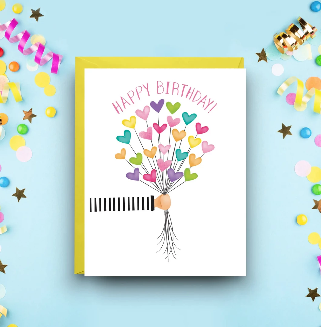 Nicole Marie Paperie Heart Balloons - Birthday Card 3 Nicole Marie Paperie Heart Balloons - Birthday Card