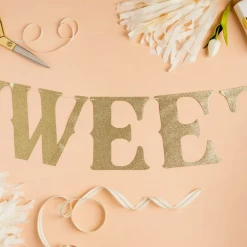 My Mind's Eye Decor Custom Gold Glitter Letter Banner