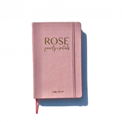 Fully Bloomed "Rose Quartz X Rose Petals" - Vegan Leather Journal Notebooks + Notepads