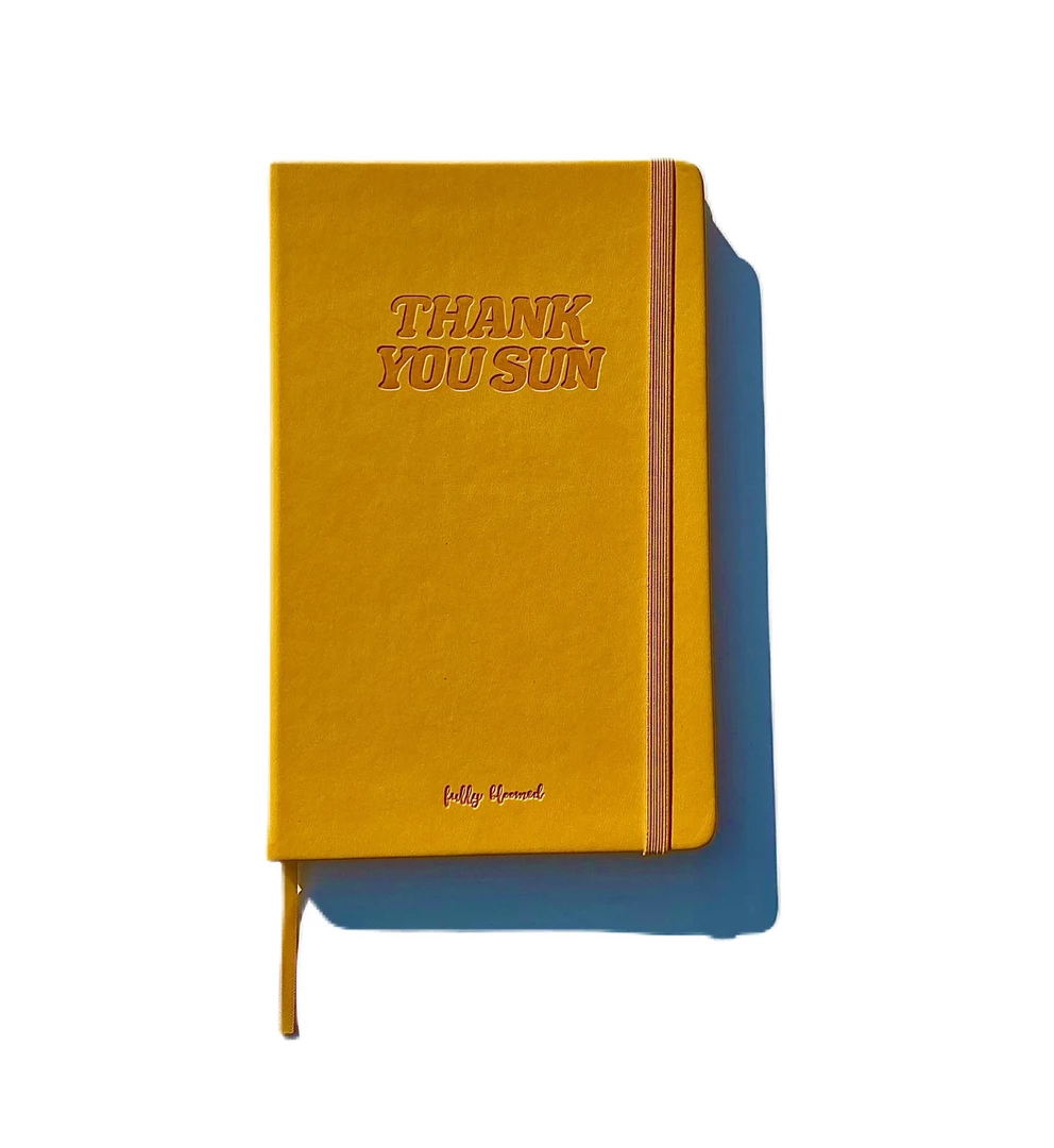 Fully Bloomed "Thank You Sun" - Vegan Leather Journal 3 Fully Bloomed "Thank You Sun" - Vegan Leather Journal
