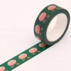 Clap Clap Snail Mail Poppy Floral Washi Tape - Deep Green