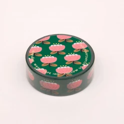 Clap Clap Snail Mail Poppy Floral Washi Tape - Deep Green