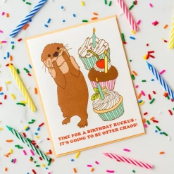 Ilootpaperie Otter Chaos Birthday Card