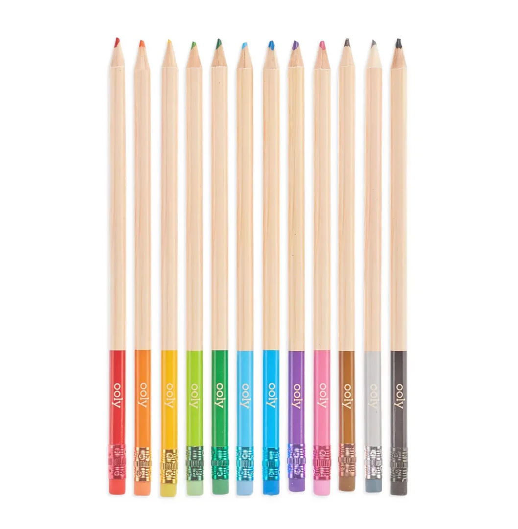 OOLY Un-Mistake-Ables! Erasable Colored Pencils 6 OOLY Un-Mistake-Ables! Erasable Colored Pencils