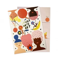 Carolyn Suzuki Notebooks + Notepads FRUITY FEMMES - STICKY NOTE SET