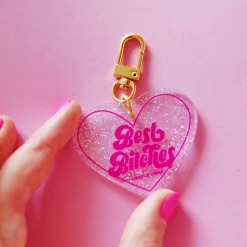 A Shop Of Things Best Bitches Glitter Heart - Keychain