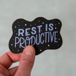 Free Period Press Rest Is Productive Vinyl Sticker Stickers