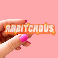 The Peach Fuzz Ambitchous Glitter Sticker Stickers