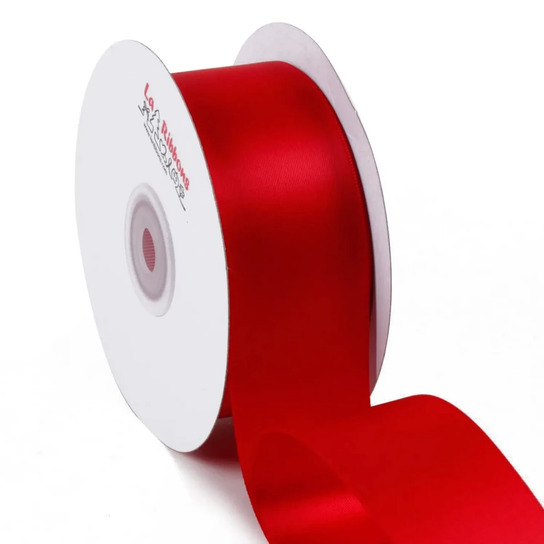 LA Ribbons & Crafts INC Gift And Favor Supply 1 1/2" Double Face Satin Ribbon 50 Yard Spool - Red 3 LA Ribbons & Crafts INC Gift And Favor Supply 1 1/2" Double Face Satin Ribbon 50 Yard Spool - Red