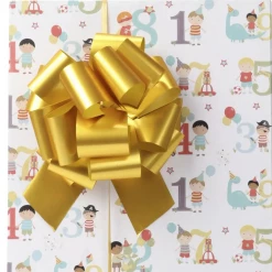 LA Ribbons & Crafts INC 5" Pull Bow - Gold Gift And Favor Supply