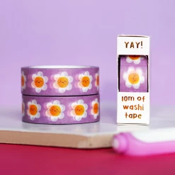 Nutmeg And Arlo Lilac Daisies Washi Tape Snail Mail
