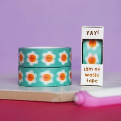 Nutmeg And Arlo Blue Daisies Washi Tape Snail Mail