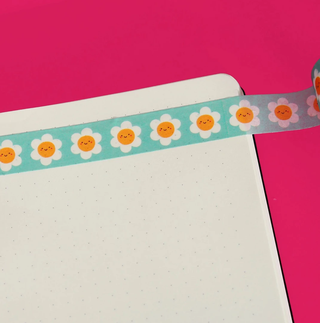 Nutmeg And Arlo Blue Daisies Washi Tape Snail Mail 5 Nutmeg And Arlo Blue Daisies Washi Tape Snail Mail