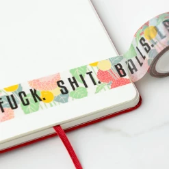 Ilootpaperie Snail Mail Fuck. Shit. Balls. Floral Cuss Words Washi Tape