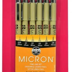 Sakura Pens + Pencils Micron Set Of 6 Sizes