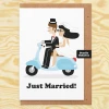 Studio Boketto Just Married Scooter Wedding Card Greeting Cards