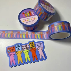 The Peach Fuzz Puppy Protest Washi Tape Snail Mail