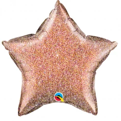 Qualatex Balloons 20" Glittergraphic Rose Gold Star