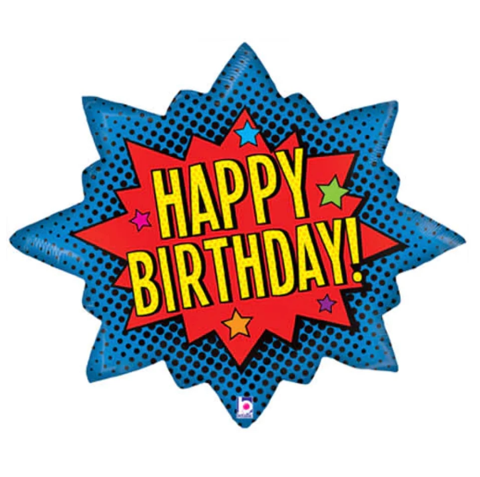 Betallic 32" Super Hero Burst Birthday Balloons 3 Betallic 32" Super Hero Burst Birthday Balloons