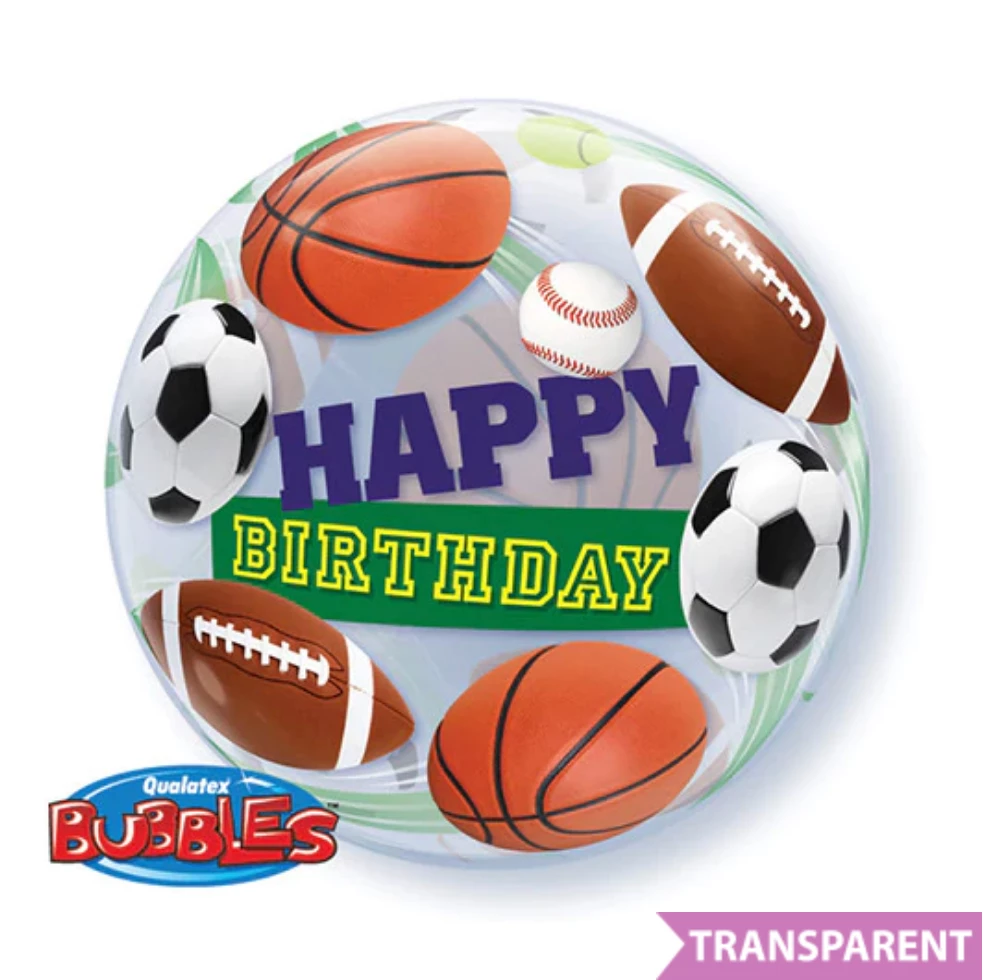 Qualatex 22" Bubble Birthday Sport Balls 3 Qualatex 22" Bubble Birthday Sport Balls
