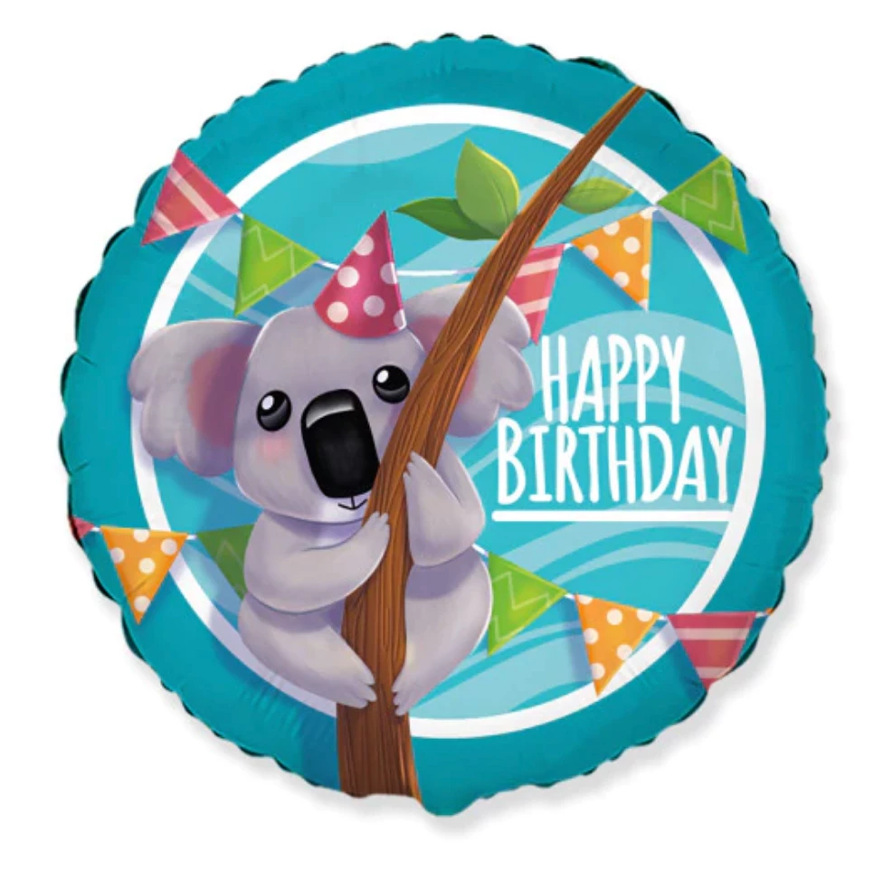 Party Brands 18" Koala Happy Birthday Balloons 3 Party Brands 18" Koala Happy Birthday Balloons