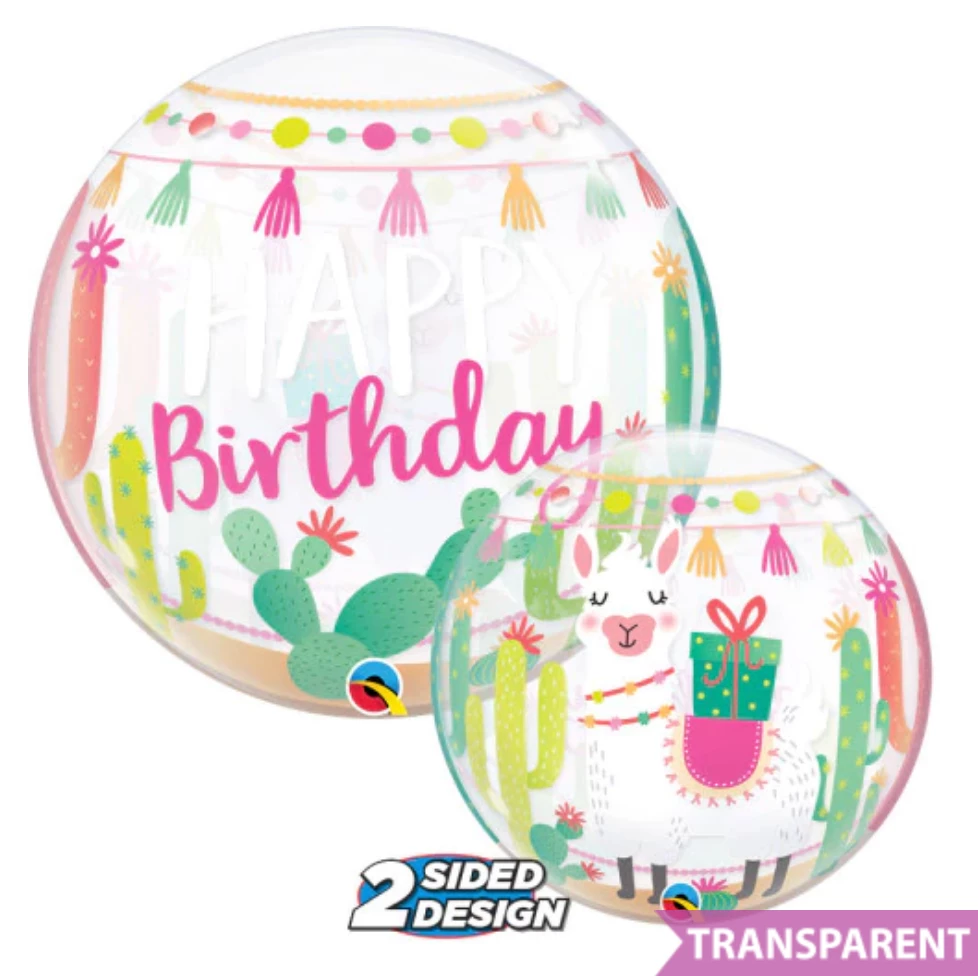 Qualatex 22" Bubble Llama Birthday Balloons 3 Qualatex 22" Bubble Llama Birthday Balloons