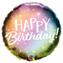 Qualatex 18" Birthday Metallic Ombre & Dots