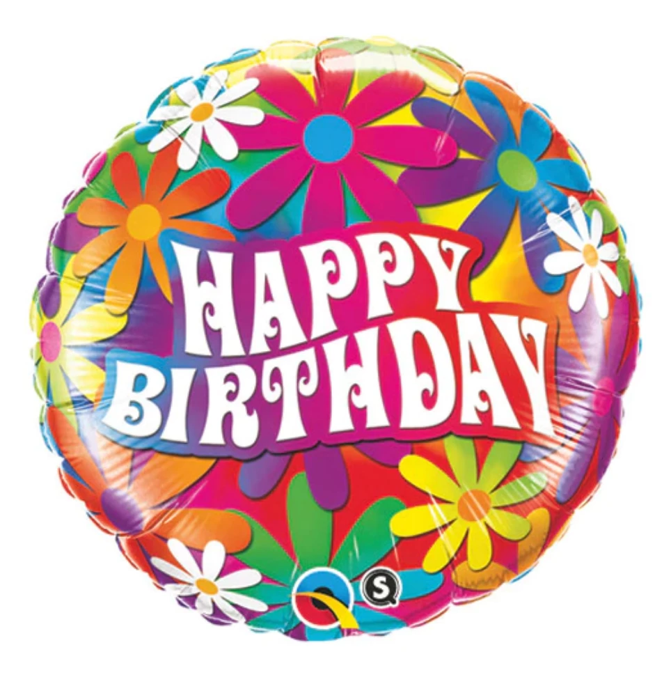 Qualatex 18" Birthday Psychedelic Daisies 3 Qualatex 18" Birthday Psychedelic Daisies
