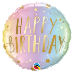 Qualatex Balloons 18" Birthday Pastel Ombre & Stars
